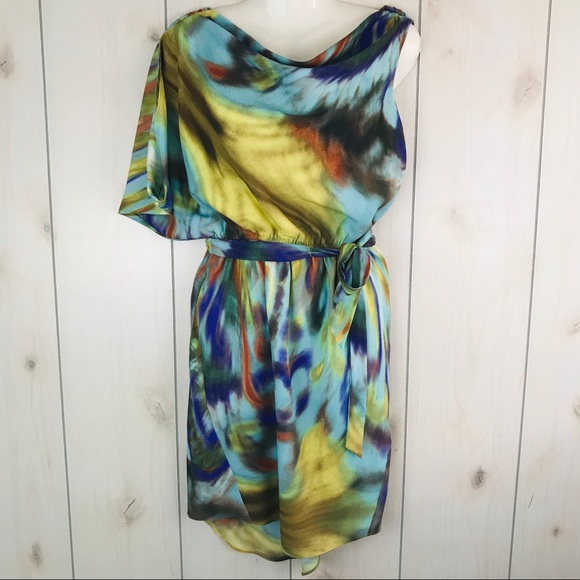 Jessica Simpson Dresses & Skirts - Jessica Simpson Yellow, Blue Watercolor Dress 6